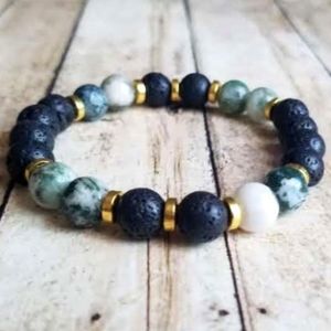7" Tree Agate Diffuser Bracelet